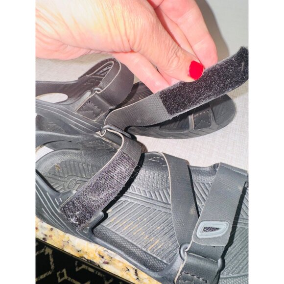 Teva Adjustable Black Sandals 4 Open-Toe Lightweight Trail Hiking Outdoor Shoes - Picture 6 of 10